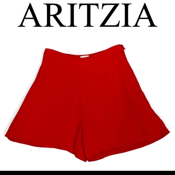 Aritzia Wilfred Emelyn Shorts Red High  Waisted Shorts - Picture 2 of 12